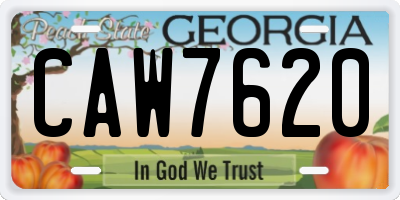 GA license plate CAW7620