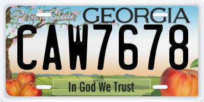 GA license plate CAW7678