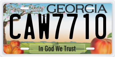 GA license plate CAW7710