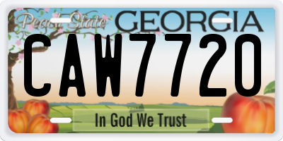 GA license plate CAW7720