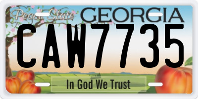 GA license plate CAW7735