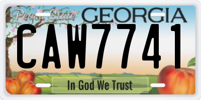 GA license plate CAW7741