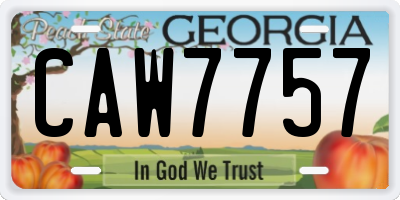 GA license plate CAW7757