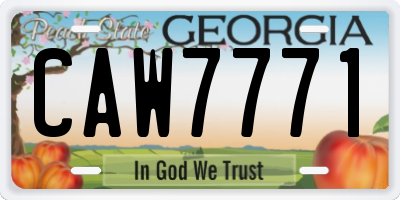 GA license plate CAW7771