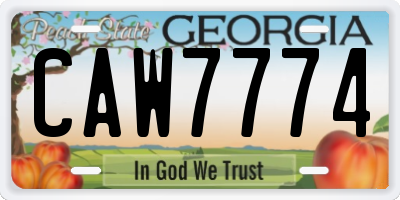 GA license plate CAW7774