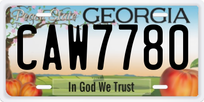 GA license plate CAW7780