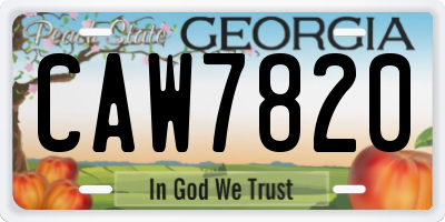 GA license plate CAW7820