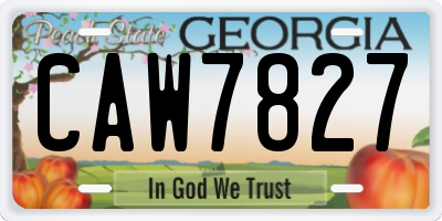 GA license plate CAW7827