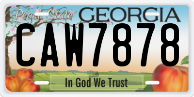 GA license plate CAW7878