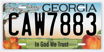 GA license plate CAW7883