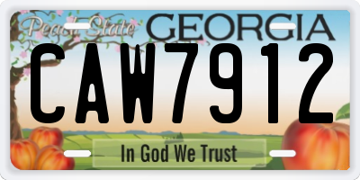 GA license plate CAW7912