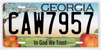 GA license plate CAW7957