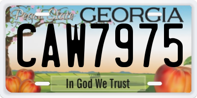 GA license plate CAW7975
