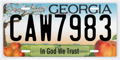 GA license plate CAW7983