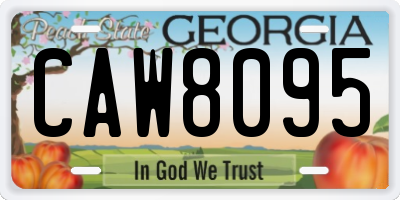 GA license plate CAW8095