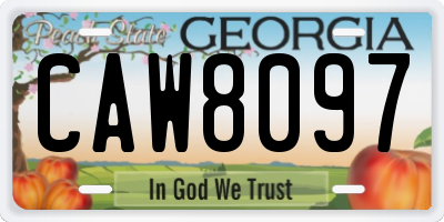 GA license plate CAW8097