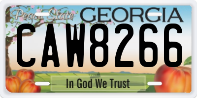 GA license plate CAW8266