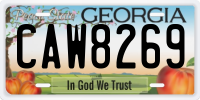 GA license plate CAW8269