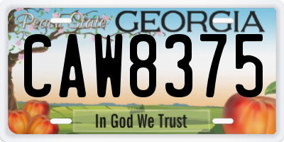 GA license plate CAW8375