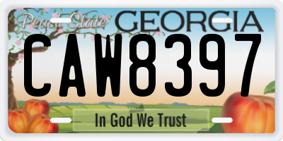 GA license plate CAW8397