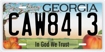 GA license plate CAW8413