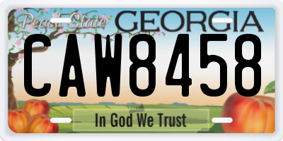 GA license plate CAW8458