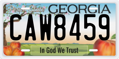 GA license plate CAW8459