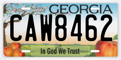 GA license plate CAW8462