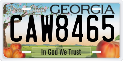 GA license plate CAW8465