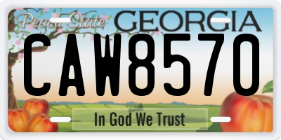 GA license plate CAW8570