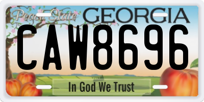 GA license plate CAW8696