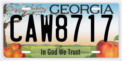 GA license plate CAW8717