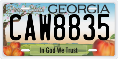 GA license plate CAW8835