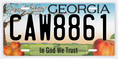 GA license plate CAW8861