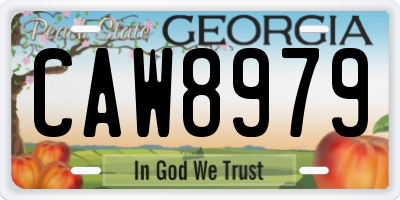 GA license plate CAW8979