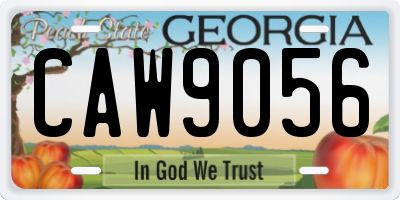 GA license plate CAW9056