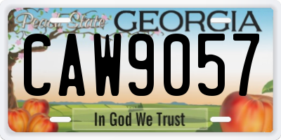 GA license plate CAW9057
