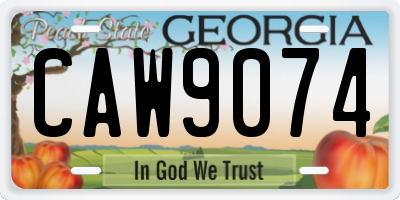 GA license plate CAW9074
