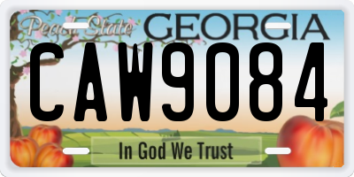 GA license plate CAW9084
