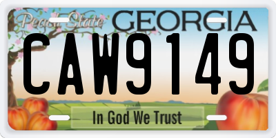 GA license plate CAW9149