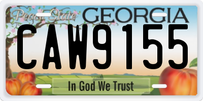 GA license plate CAW9155