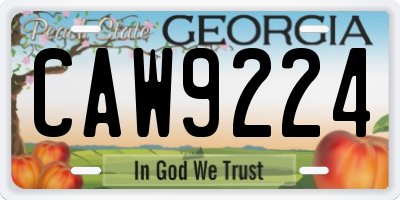 GA license plate CAW9224