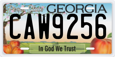 GA license plate CAW9256