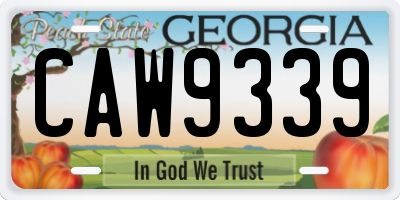 GA license plate CAW9339