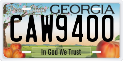 GA license plate CAW9400