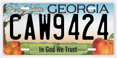 GA license plate CAW9424
