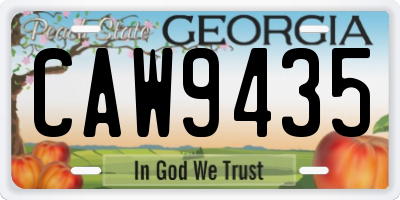 GA license plate CAW9435