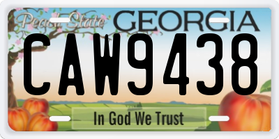 GA license plate CAW9438