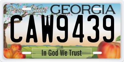 GA license plate CAW9439
