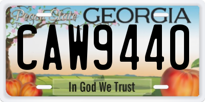 GA license plate CAW9440